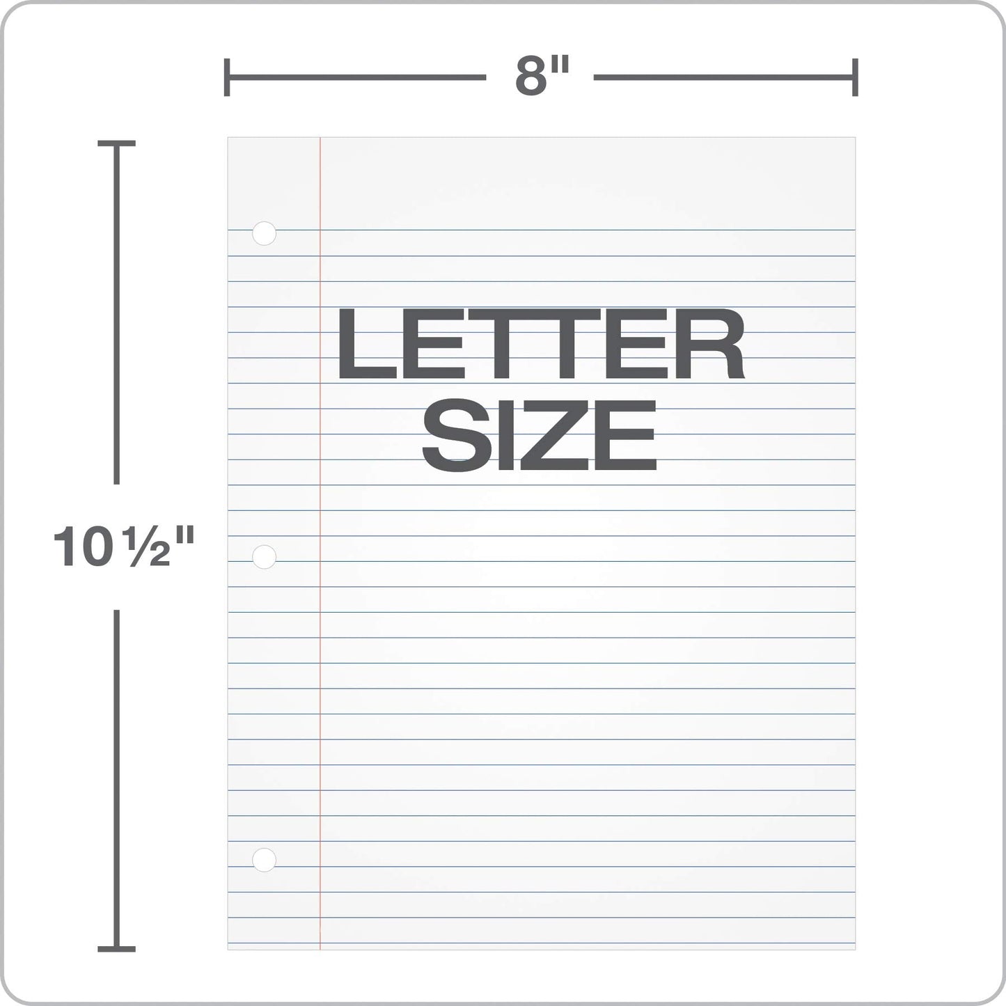 Oxford Filler Paper, 8 x 10-1/2 Inch Wide Ruled Paper, 3 Hole Punch, Loose Leaf Notebook Paper for 3 Ring Binders, 500 sheets (62330), white