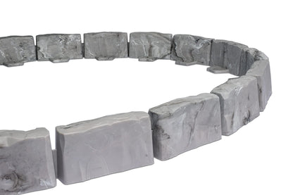 EasyFlex No-Dig Landscape Edging with Anchoring Spikes, 2.7 in Tall Decorative Stone-Look Garden Border, 15 Foot Kit, Slate Gray