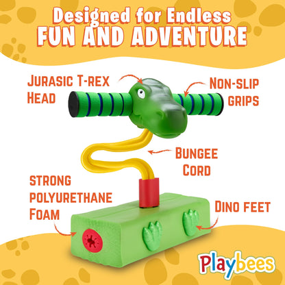 Playbees Foam Pogo Stick Dinosaur Jumper for Kids 3, 4, 5, 6, 7, Years Old Coolest Toys for 5 Year Old Boy Themed Bungee Pogo - Inside & Outside Fun for Boys & Girls