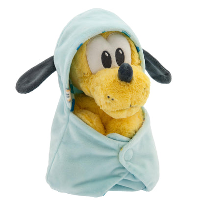 Disney Store Official Pluto Plush with Blanket Pouch - Disney Babies Plushy in Baby Swaddle - Kids Toy for Those who Love Plush Figure Toys, Cute Plushies, & Baby Stuffed Animals - Small - 10"