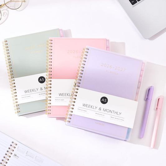 Aug 2026 - Dec 2027 Planner, Forvencer 17 Month Academic Planner 2026-2027, 8.5" x 11", Calendar Planner Weekly and Monthly, Daily Agenda Book, College School Supplies for Student Teacher, A4, Blue