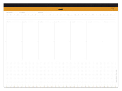 Rhodia -Ref 194041 - Undated Weekly Desk Pad - Premium 80 GSM White Paper -16 1/2 x 12 1/8" - 60 Sheets