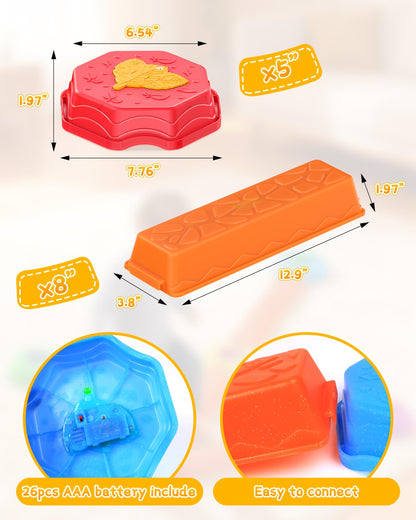 kenvc Stepping Stones for Kids, Light Up Musical Balance Beam and Non-Slip Toddler Balance Stones, Toddler Indoor or Outdoor Play Obstacle Course, Sensory Toys Play for Family Active Kids Ages 3+