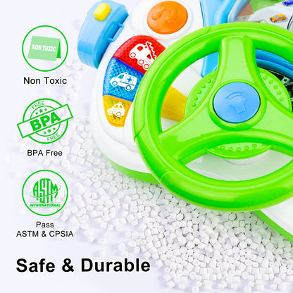 24 Keys Black Piano Toy and Steering Wheel Toy for Baby