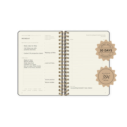 Full Focus Linen Coil Planner by Michael Hyatt - The #1 Daily Planner to Set Annual Goals, Increase Focus, Eliminate Overwhelm, and Achieve Your Biggest Goals - Hardcover (Finch)