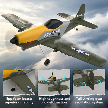 OMNANGO RC Plane，3 Channel RC Jet Plane with 2.4GHz Remote Control 6-Axis Gyro Drone for Kids 8-12 & Adults, Beginner-Friendly Outdoor Remote Control Airplane, Rechargeable Battery, Easy to Fly