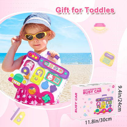 VOILBTOY Busy Board for 1-2 Year Old Girl Gift,Musical Toys for Toddlers 1-3 Year,Educational Fine Motor Baby Toys for 12 18 Months,Perfect for Preschool or Travel,Birthday Gift for 1+Year Old Girl