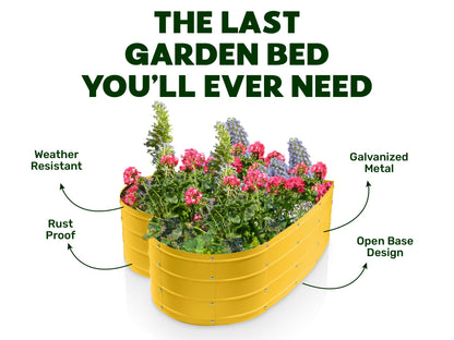 Plant & Plot Galvanized Raised Garden Beds Outdoor // Planter Raised Beds for Gardening, Vegetables, Flowers // Large Metal Garden Box (Yellow) // Tool-Free Assembly