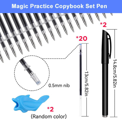 AALGO Magic Pens & Refills for Magic Copybooks,Grooved Kids Book Disappearing Ink Pen for Hand Writing Practice Books,Magic Grooved Writing Pens for Tracing Books Material for Kindergarten Kids