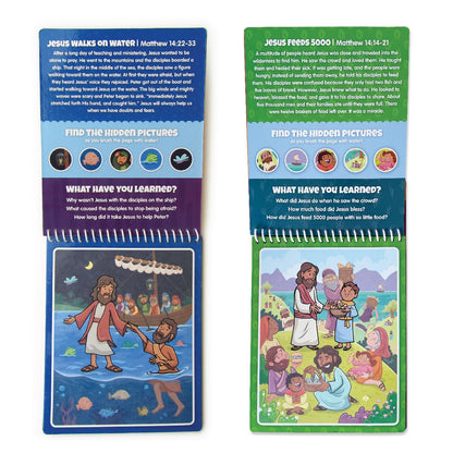 KangaToys Aqua Brush 2 Pack of The New Testament Color with Water Activity Book, Bible School, Preschool, Elementary, Primary, Christian, Religion, for Kids Ages 3+