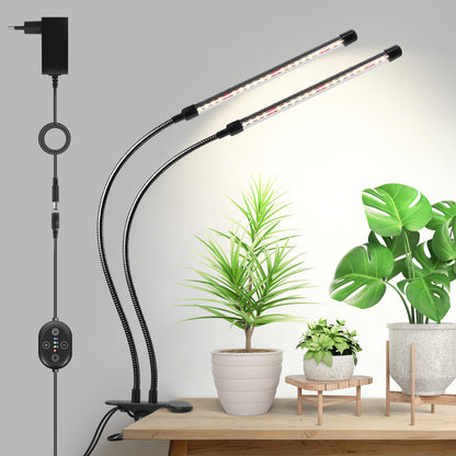 SENCHIKER Clip-on Grow Light 12V, 660nm-Enhanced Full Spectrum, LED Grow Lamp with Timer & Dimming, High PPFD 160 µmol/s/m²@6in, 10W Plant Light for Indoor Growing, C11-B