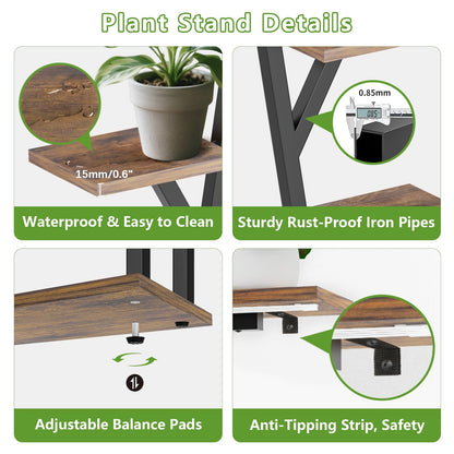 Plant Stand Indoor with Grow Lights - 10 Tiered Plant Shelf with 2 Removable Drawers, 65" Tall Plant Shelf with Grow Light Holds 13 Pot Plants, Christmas Tree Shaped Plant Stand for Home, Living Room