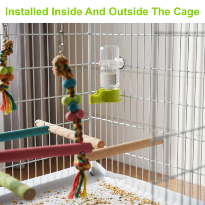 Bird Water Dispenser for Cage Automatic Bird Cage Water Dispenser 2pcs 4.73 Fl Oz Birds Water Feeder for Cages Plastic No Mess Suspended Birds Bottle No Drip for Budgie Conure Lovebirds Cockatiel