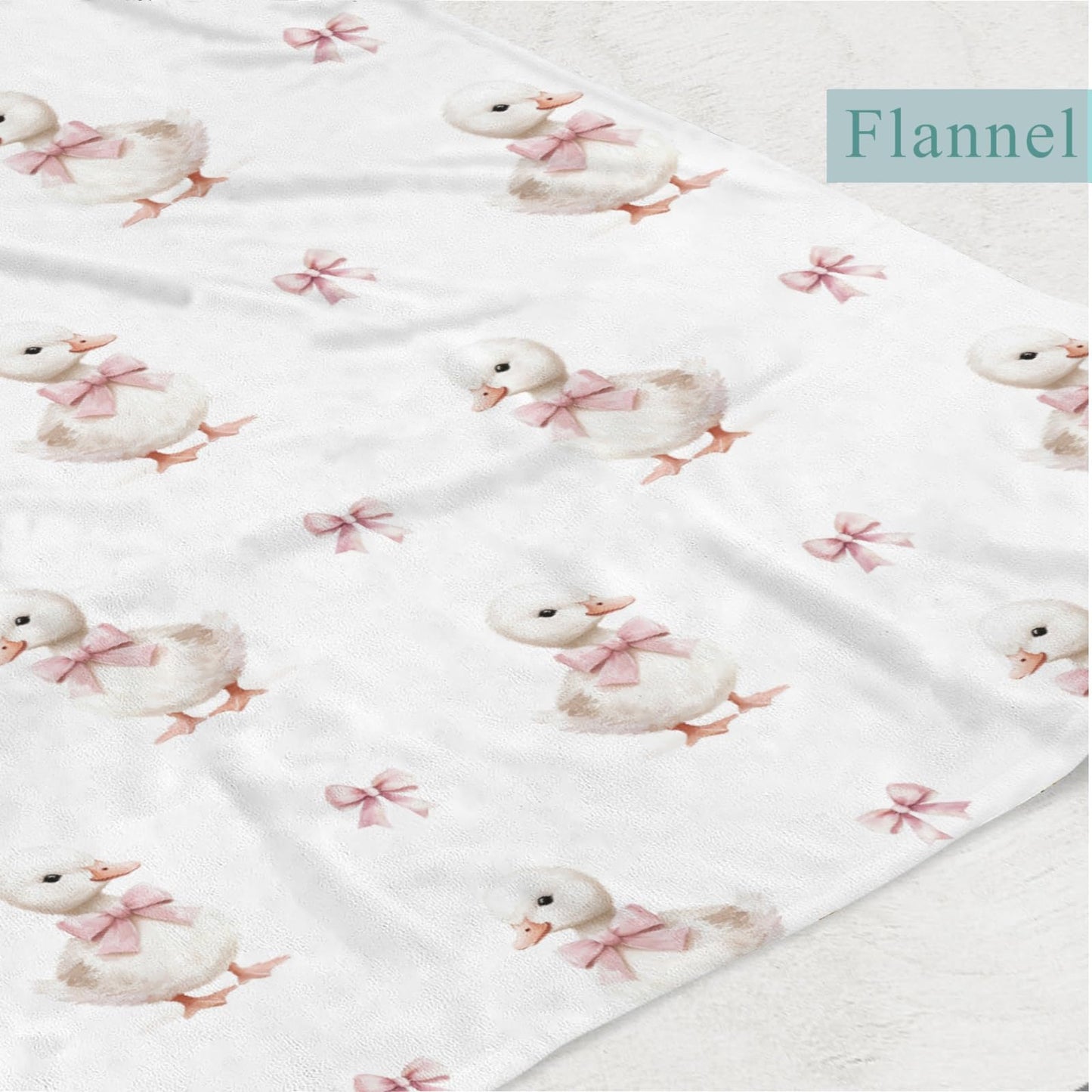 Cute Duck Pink Bows Baby Blankets for Boy Girl Farm Ducks Swaddle Flannel Receiving Blanket Soft Lightweight Infant Toddler Newborn Crib Stroller Ducks 40x50inch