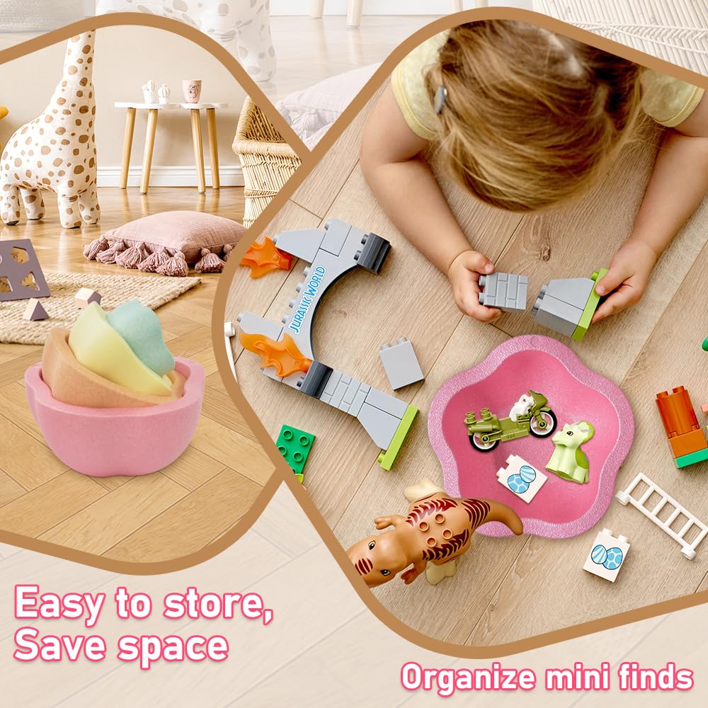 Toddler Stepping Stones, Stimulate Children's Creativity and Imagination, Improve Their Balance and Motor Skills, Flower-Shaped Stepping Stones (Pink &Blue