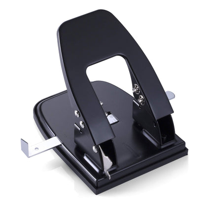 Smowfes Professional Two Hole Punch and Hole Puncher for Paper | 30 Sheets Capacity, Black (90079)