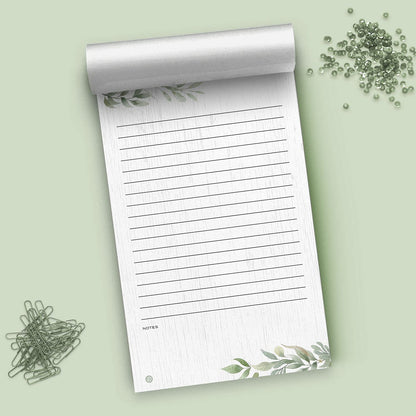 Dashleigh Farmhouse Notepad 5x8 Lined, 100 Sheets Rustic Sage Greenery Writing Pad with Tear Off Pages, Thick Paper Desk Notepad for Office and Home - To Do List Pad, Gift for Women, Kitchen Memo Pad
