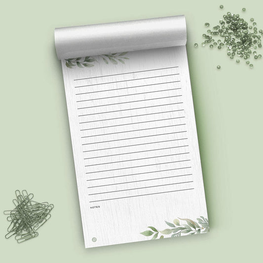 Dashleigh Farmhouse Notepad 5x8 Lined, 100 Sheets Rustic Sage Greenery Writing Pad with Tear Off Pages, Thick Paper Desk Notepad for Office and Home - To Do List Pad, Gift for Women, Kitchen Memo Pad