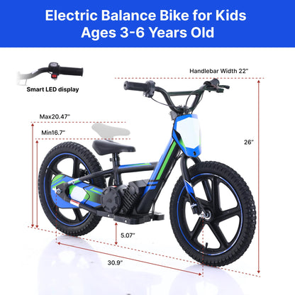 KOZRUNS Electric Dirt Bike for Kids 3-6, 170W Racing Experience Lightweight Motorcycle, New Aluminum Frame with 2 Power Modes, 24V Detachable Battery, 12 Inch Knobby Tires