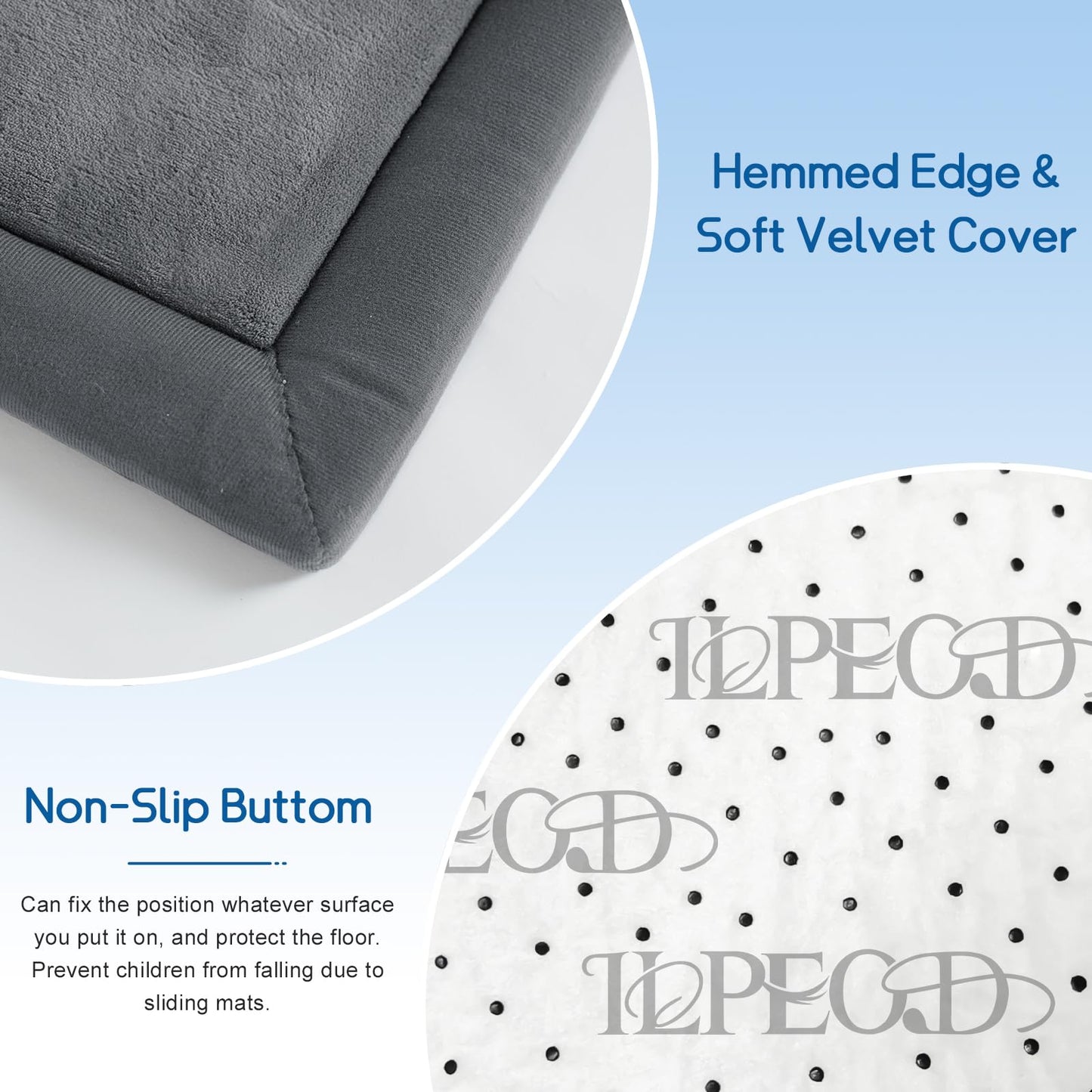 ILPEOD Baby Play Mat for Floor Nursery Rug Muscle Mat Area Rug Playroom Rug 59"x79" Playpen Mat Memory Foam 1.3" Thick Crawling Mat for Babies,Toddlers, Infants, Kids,Grey