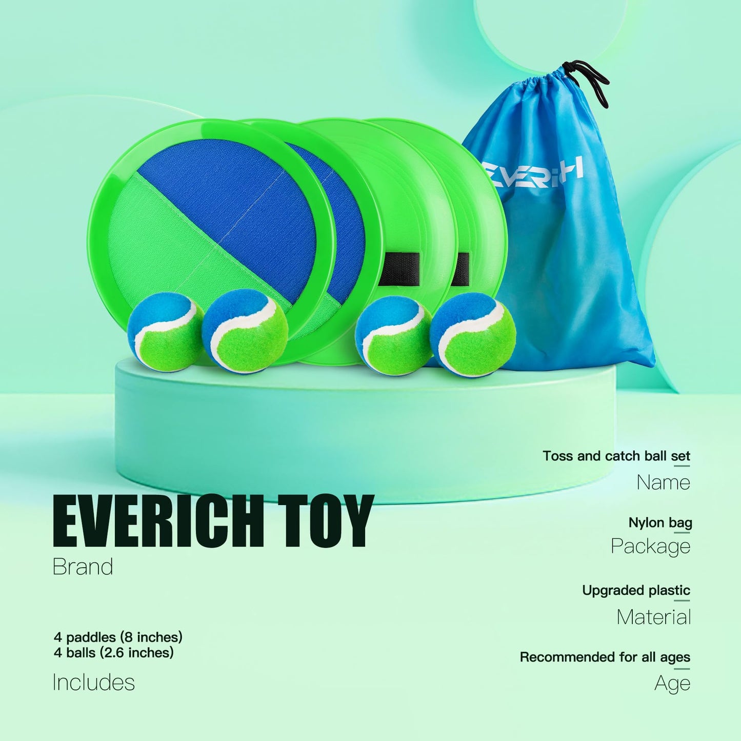 EVERICH TOY Upgraded Toss and Catch Ball Game Set, Beach Pool Toys Outdoor Games for Kids Toys, Outside Family Lawn Yard Games, for Boys Girls 3 4 5 6 7 8 9 10 11 12 Years Old
