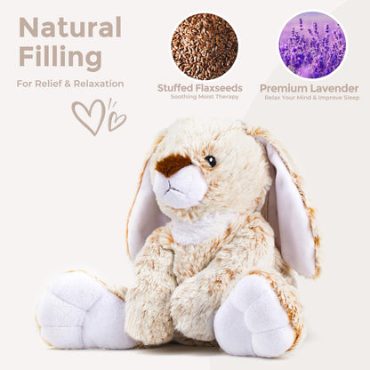 LURKOMEMO Bunny Microwavable Weighted Stuffed Animals,Heating Pad Animal for Period Cramps&Pain,Lavender Scented Heatable&Coolable Bunny Plushies Toy for Stress Relief,Gifts for Girls Kids Women
