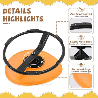 Zhenx Spinning Chair for Autistic Kids (Ages 3-18) - 220LBS Capacity Sensory Swivel Seat - Sensory Toy for Teens with ADHD/Autism - Sit and Spin Calming Gift to Improve Focus & Body Balance (Orange)