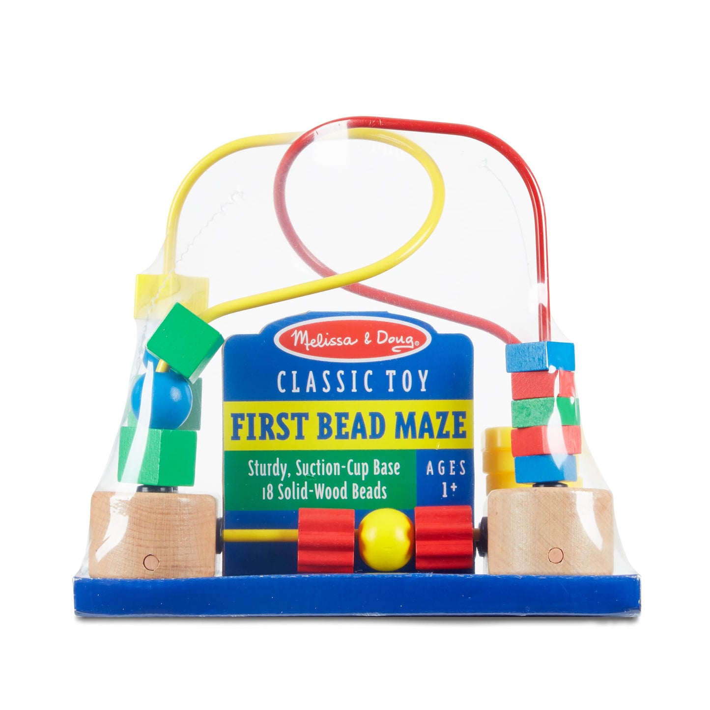 Melissa & Doug First Bead Maze - Wooden Educational Baby Toy with Suction Cups, for Floor, High Chair or Toddler Table, Toddler Toys for Girls & Boys Ages 1+
