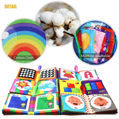 teytoy My First Soft Book, 6 PCS Nontoxic Fabric Baby Cloth Books Early Education Toys Activity Crinkle Cloth Book for Toddler, Infants and Kids Perfect for Baby Shower (New Version)