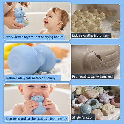 Tiny Marvels Baby Bath Toys for 6 Months & Up, Mold Free No Hole Bath Toys, BPA Free Floating Toddler Bath Toys, Safe Kids Bath Toys for Tub & Pool