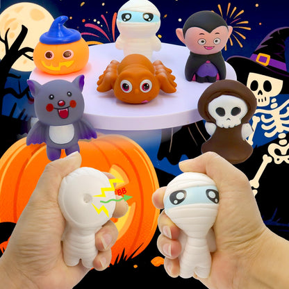 Halloween Toys for Kids, Rubber Bath Toy Cute Floating Squeaky 3in Rubber Ghost for Shower, Classroom Carnival Prizes, Cake Decoration Party Favors for Toddlers(6 Pcs)