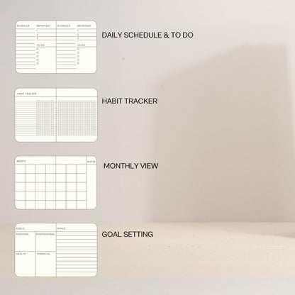 Kunitsa Co. Undated Planner - Hardcover, with Habit Tracker & Goal Setting - Daily, 120 Days, Start Anytime (Forest)