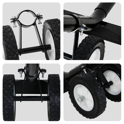 SUNCREAT Hammock Wheel Kit for Hammock Stand, Weather Resistant Portable Universal Stand Wheel for Outdoor Use, Black