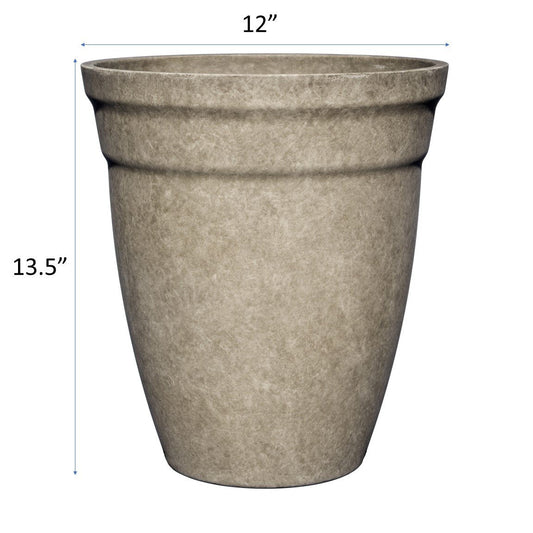 Classic Home and Garden Premiere Collection Planter, Allaire 12", Cloud Gray