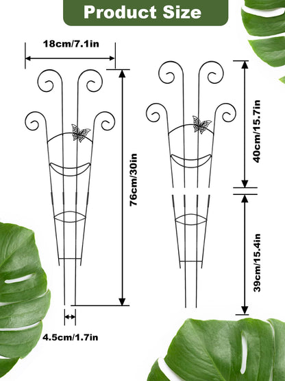 Metal Butterfly Trellis for Climbing Plants Indoor, 4 Pack 30 Inch Taller Garden Trellis for Potted Plants, Monstera Plant Support Stakes for Ivy Pothos Hoya Flower Outdoor (Black)