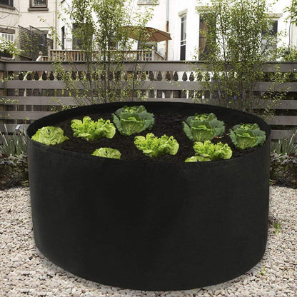 Xnferty 150 Gallons Extra Large Round Raised Garden Bed, Deep Soil Diameter 46"/ Height 22" Planting Container Grow Bags Durable Felt Fabric Planter Pot for Plants,Vegetables,Flowers (Black)
