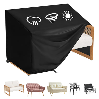 Hdenmist Outdoor Bench Covers, Waterproof Patio Sofa Cover Heavy Duty Outdoor 2-Seater Loveseat Cover for Outside Park Loveseat, Sofa, Glider Bench & Garden Furniture, 48" W x 29" D x 36" H Black