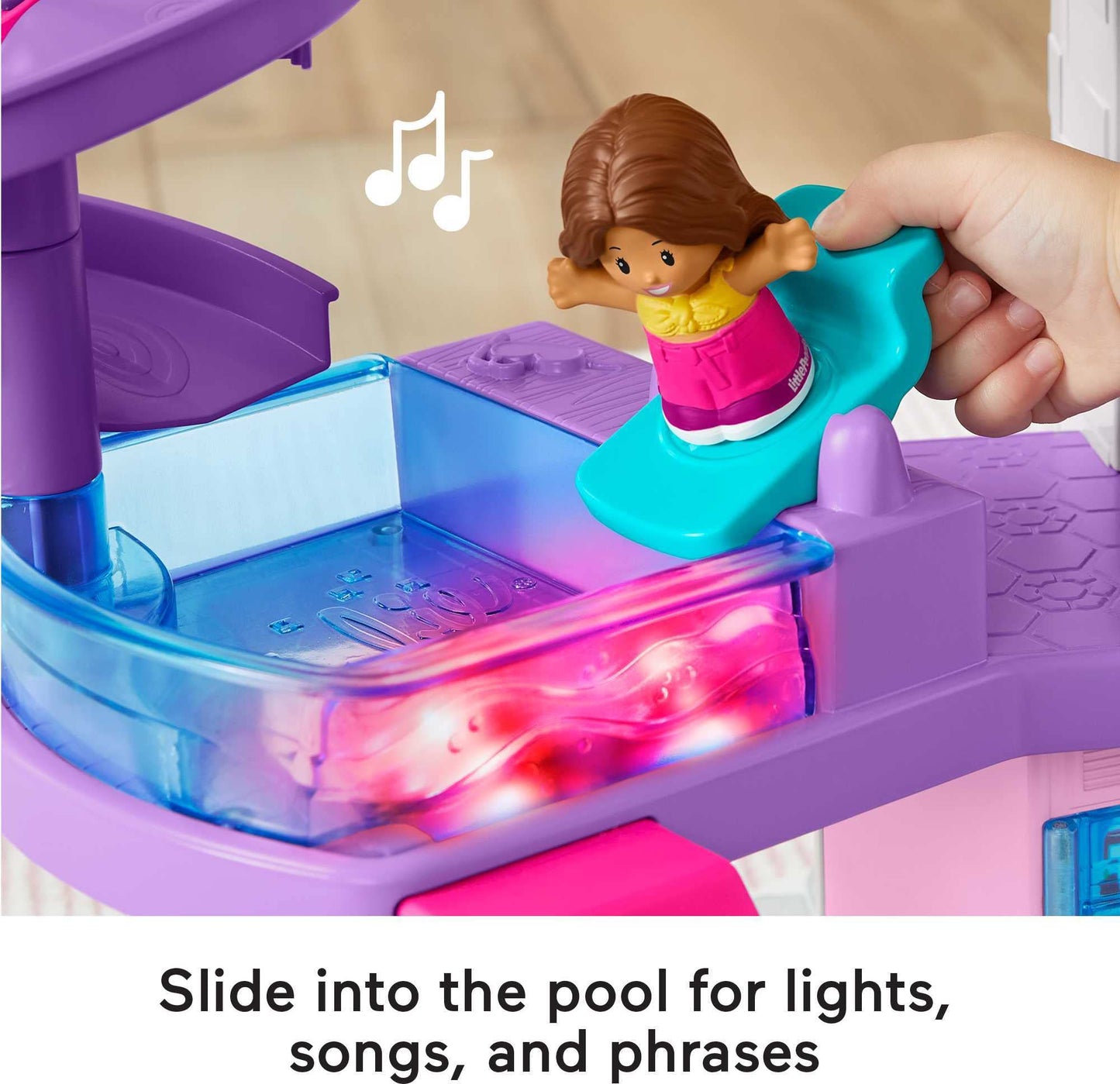 Fisher-Price Little People Barbie Toddler Toy Little DreamHouse Playset with Music Lights Sounds & 7 Pieces for Ages 18+ Months
