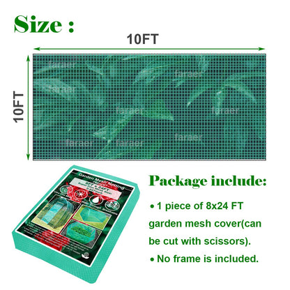 Garden Barrier Netting, Plant Covers 8x24ft Extra Fine Mesh 30% Sun Net Green Sunblock Mesh Shade Protection Netting for Vegetable Fruits Flowers Crops Row Cover Raised Bed Screen Against Birds Animal