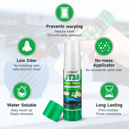 Geeetech 3D Printer Glue Sticks 6 Pack, 3D Printer Bed Adhesive for Hot Bed Printing, 36 Gram Each, Washable, PVP Solid 3D Print Glue Stick 3D Gloop for PLA/ABS/PETG/PC/PA/TPU Removing Printing Models