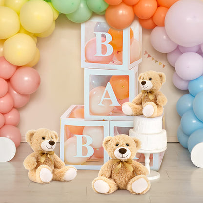 MaoGoLan Bulk Teddy Bear Baby Shower, 10 Packs Small Teddy Bear Stuffed Animals in Bulk,13.5" Small Stuffed Bears Plush for Wedding,Birthday,Christmas, Party Decorations