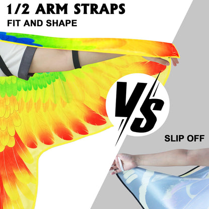 iROLEWIN Double-Sided Bird-Wings-Costume for Kids Parrot-Costume 3D Bird Mask as Toddler Dress-Up Animal Birthday Gifts Toy