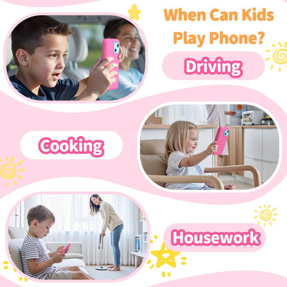 MOMILLA Kids Smart Phone with Dual Camera, 3.97" Touchscreen, 200+ Educational Games, Learning Toys with Parental Control for Ages 3-12, No SIM Birthday Gifts