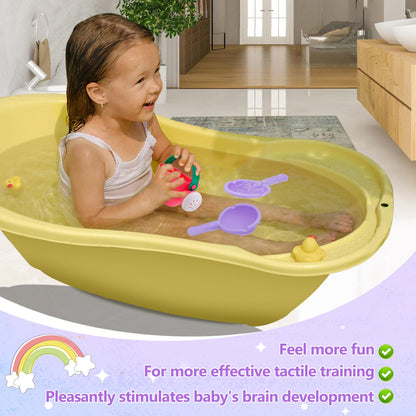 Small Soft Bath Toys for Toddlers 1-3 - Super Easy to Clean Water Table Toys Baby Tub Swimming Pool Toy Fun Tactile Training Newborn Gifts, 3Packs (Pink)