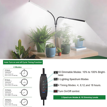 CalKoo 2025 Professional Grow Lights for Indoor Plants Growing, 126 LEDs 6000K Full Spectrum Plant Grow Lights Indoor, Height Adjustable (13-38''), 3 Spectrum Modes + 10 Dimming with 4/8/12/18H Timer