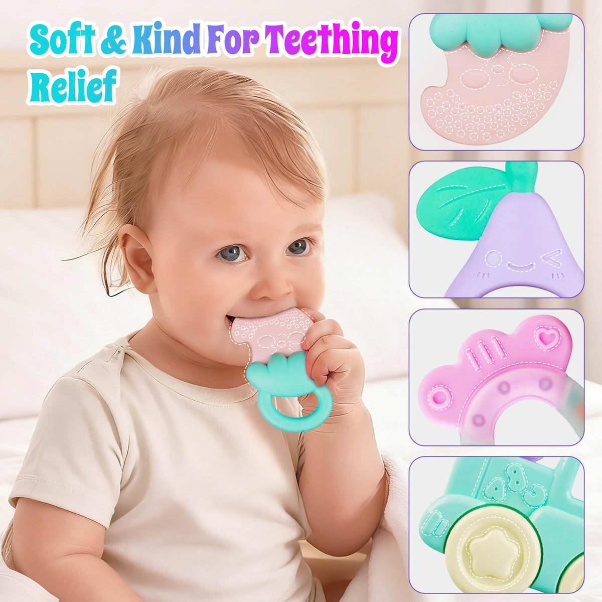 Baby Toys 0-6 Months - Baby Rattles Teething Toys 3-6 Month Infant Toys 6-12 Months Teether Toy 3 4 5 6 Month Old Newborn Essentials Must Haves Wrist Socks Toddler Stocking Stuffers Christmas Gifts