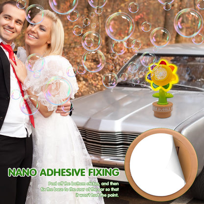 Sunflower Bubble Machine with Remote Control, Dancing Sunflower Bubble Machine with LED Lights, Rechargeable Automatic Bubble Maker for Car, Weddings, Birthday Parties