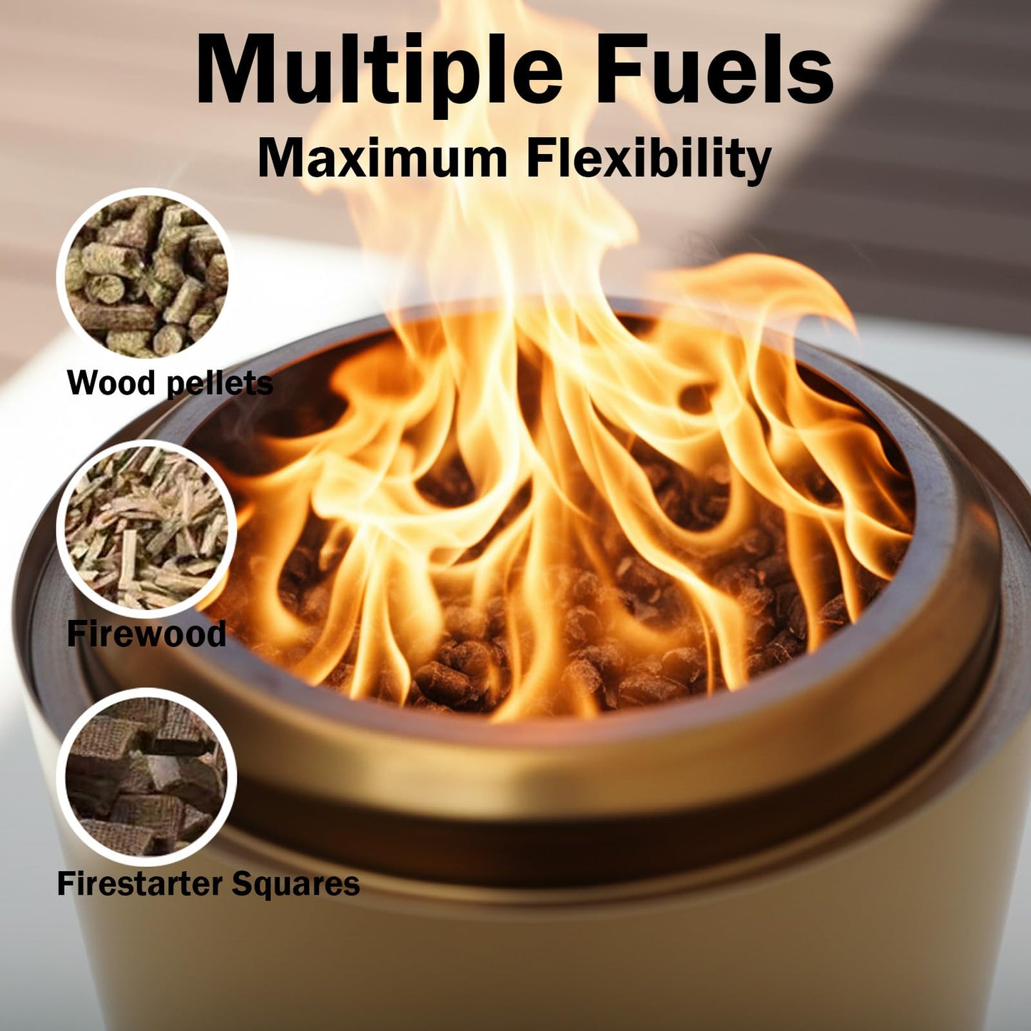 Tabletop Fire Pit 9.7 x 7.1 inch by Viva Garden, Low Smoke Camping Stove for Outdoor & Patio, Fueled by Pellets or Wood (Yellow, 9.7 x 7.1 inch)
