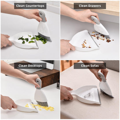 SUBEKYU Mini Hand Broom and Dustpan Set, Small Dustpan and Brush Set, Handheld Dust Pan, 1PCS