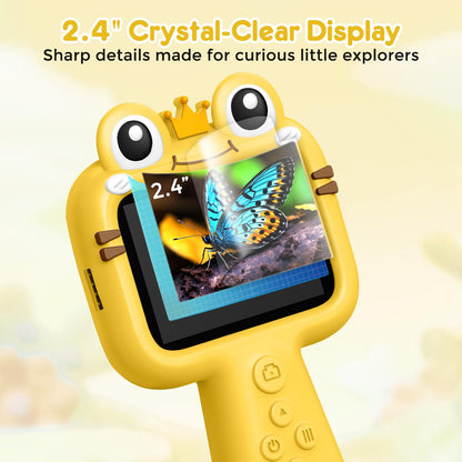Toy Borescope Camera with Ligh for Kids - Ourdoor Educational STEM Toy Gift for 4 5 6 7 8 9 10 Years Old Boys Girls Birthday, Kids Toy Camera for Outdoor Adventures & Nature Discovery (Yellow)